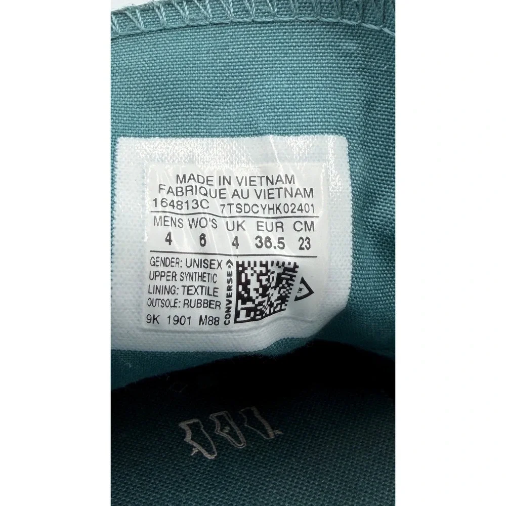 Converse Chuck Taylor All Star Low Teal‎ Green Glitter Sneakers Womens 6 164813C